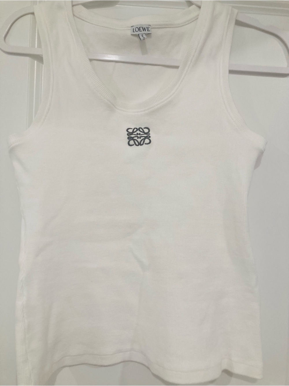 Loewe Style White Ribbed Tank Top